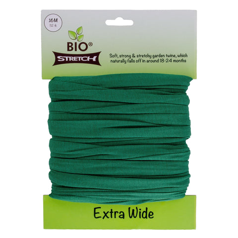 Biostretch paquete frontal mostrando cinta verde y longitud 16 m, soporte suave