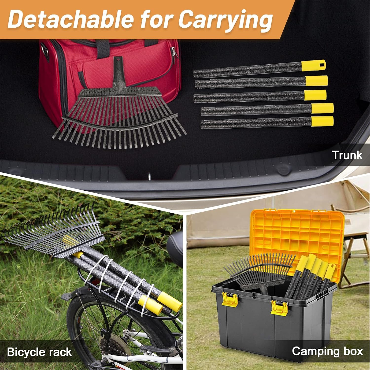 Bird Twig rastrillo desmontado para transporte compacto, fácil guardado