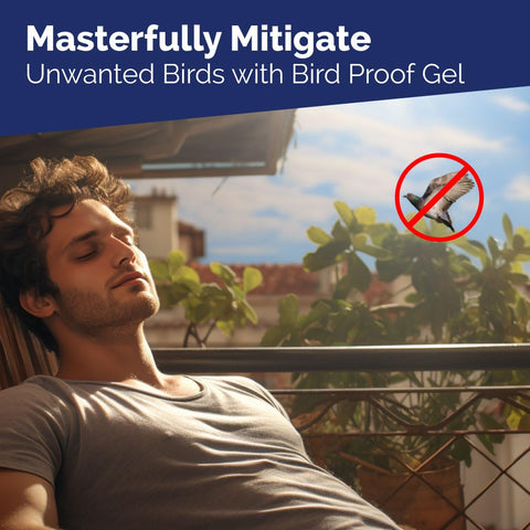 Bird-X gel colocado en marco de ventana, evita posado de aves