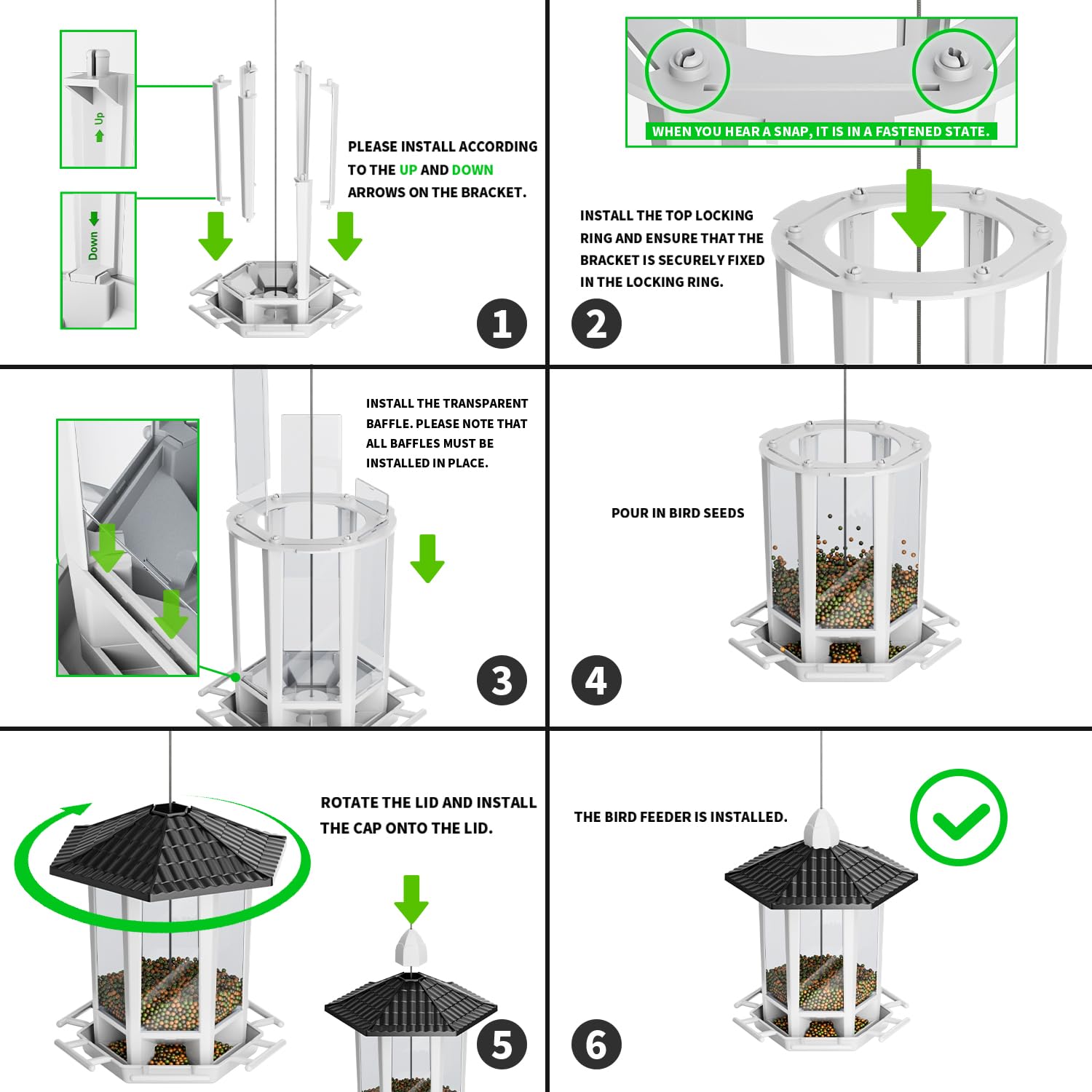 Birdream detalle del techo tipo pagoda con instalación segura