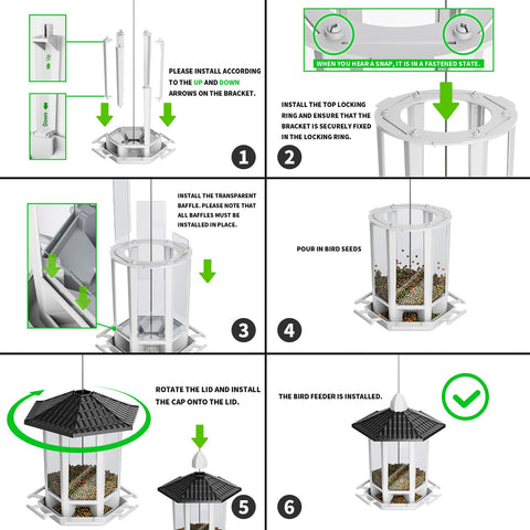 Birdream detalle del techo tipo pagoda con instalación segura