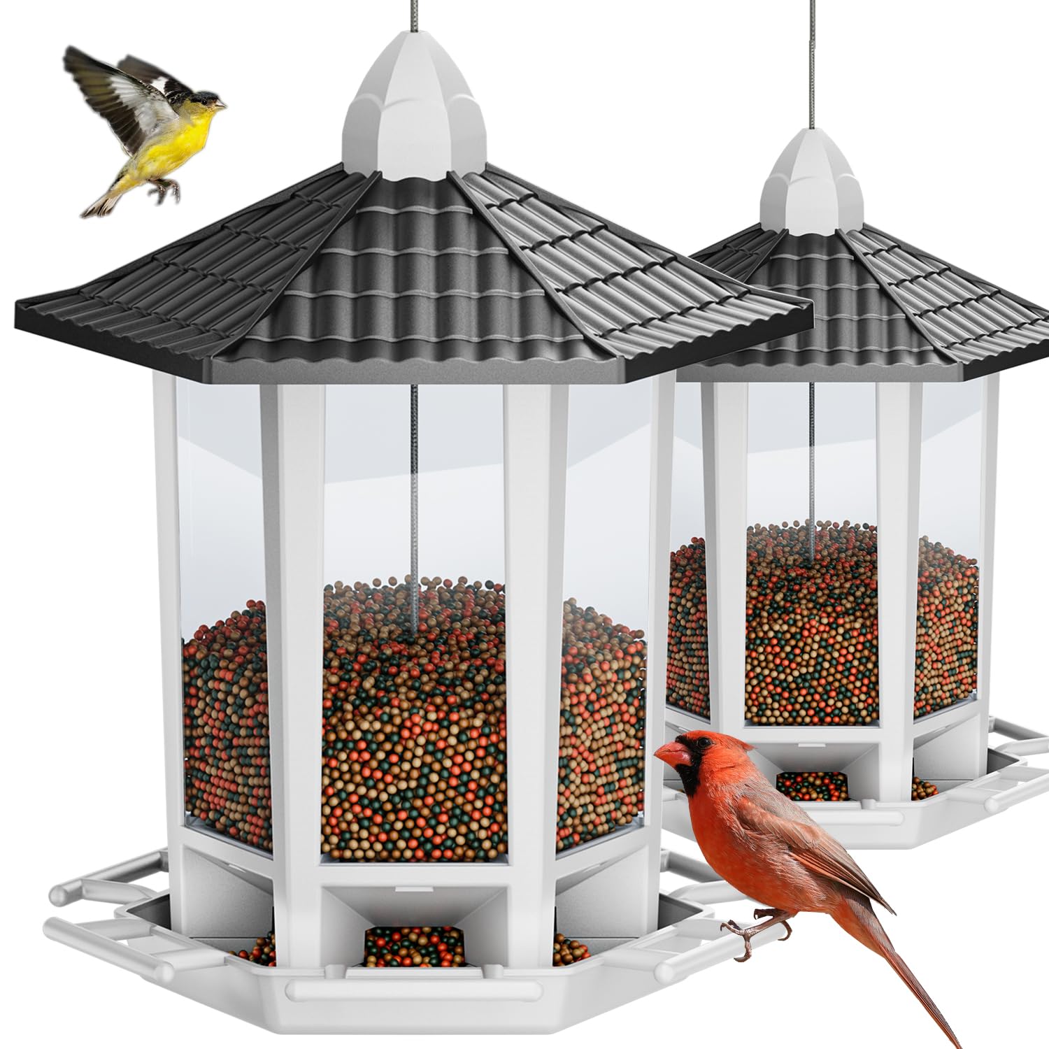 Birdream comedero pagoda frontal mostrando diseño y beneficio estético