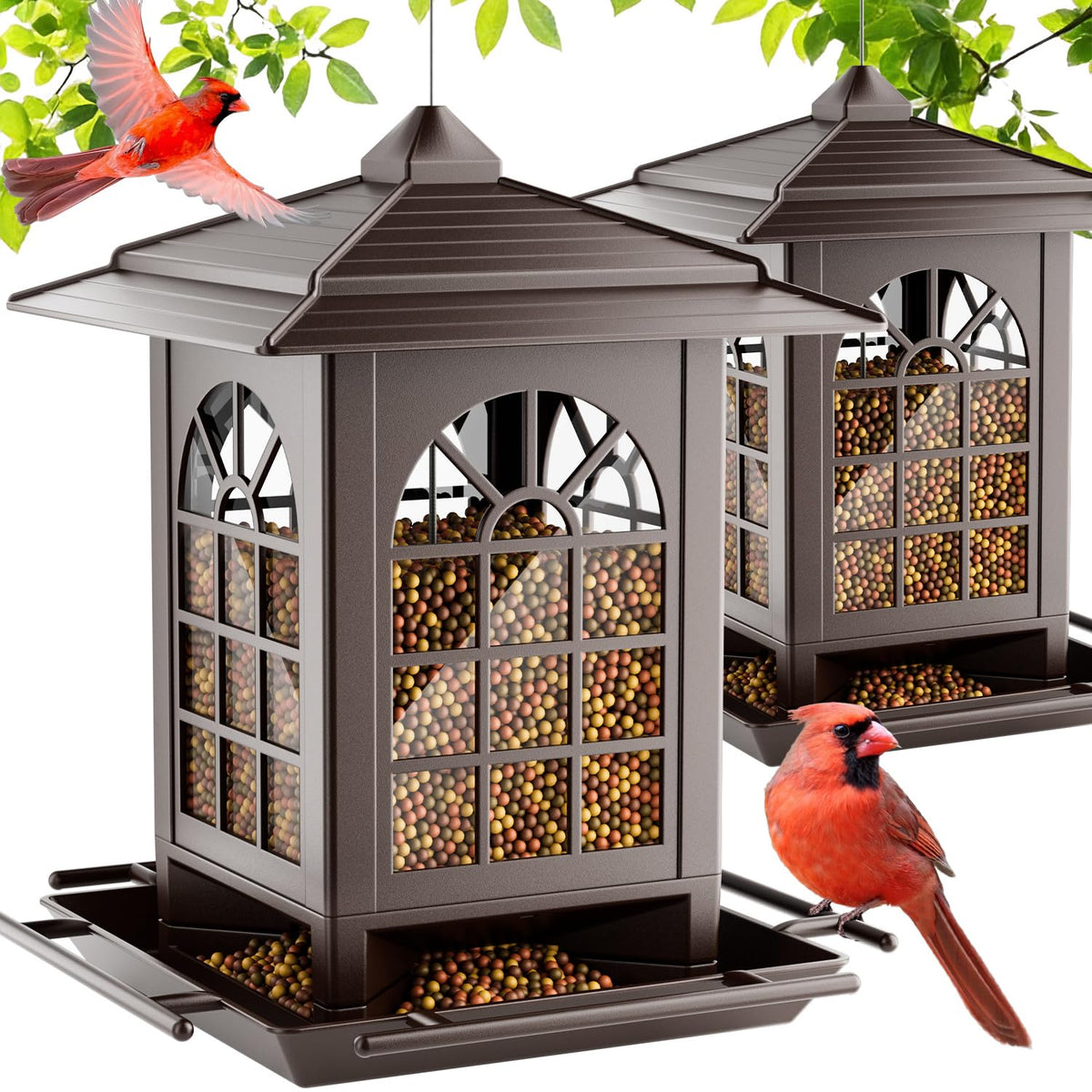 Birdream vista frontal del comedero mostrando diseño clásico y capacidad
