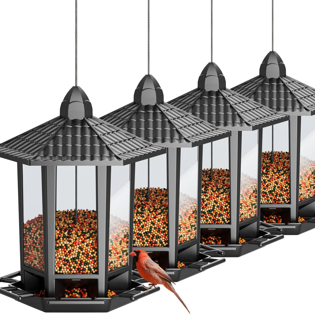 Birdream comedero pagoda frontal muestra diseño decorativo y atractividad