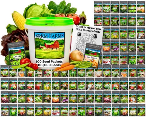 B&KM Farms balde resistente con kit, almacenamiento seguro