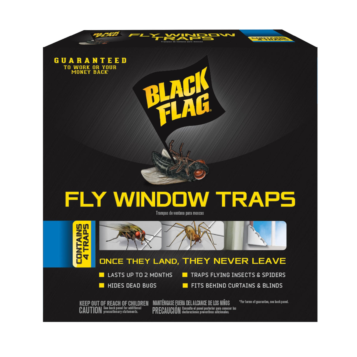 Black Flag trampa frontal en ventana mostrando diseño discreto y eficacia