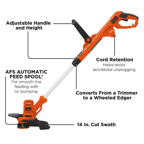 BLACK+DECKER detalle de la rueda guía que facilita bordear con precisión