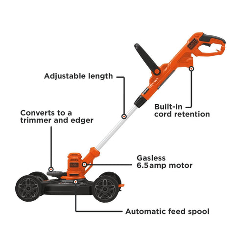 BLACK+DECKER cortacésped con cubierta montada ideal para césped pequeño