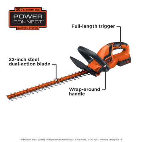 BLACK+DECKER usuario recortando seto mostrando control y menos vibración