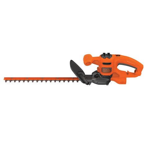 BLACK+DECKER vista frontal de la tijera para setos con control ergonómico