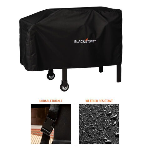 Blackstone funda mostrando tamaño y ajuste sobre plancha 28"