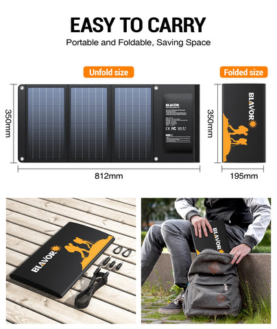 BLAVOR panel en entorno de camping, energía portátil fiable