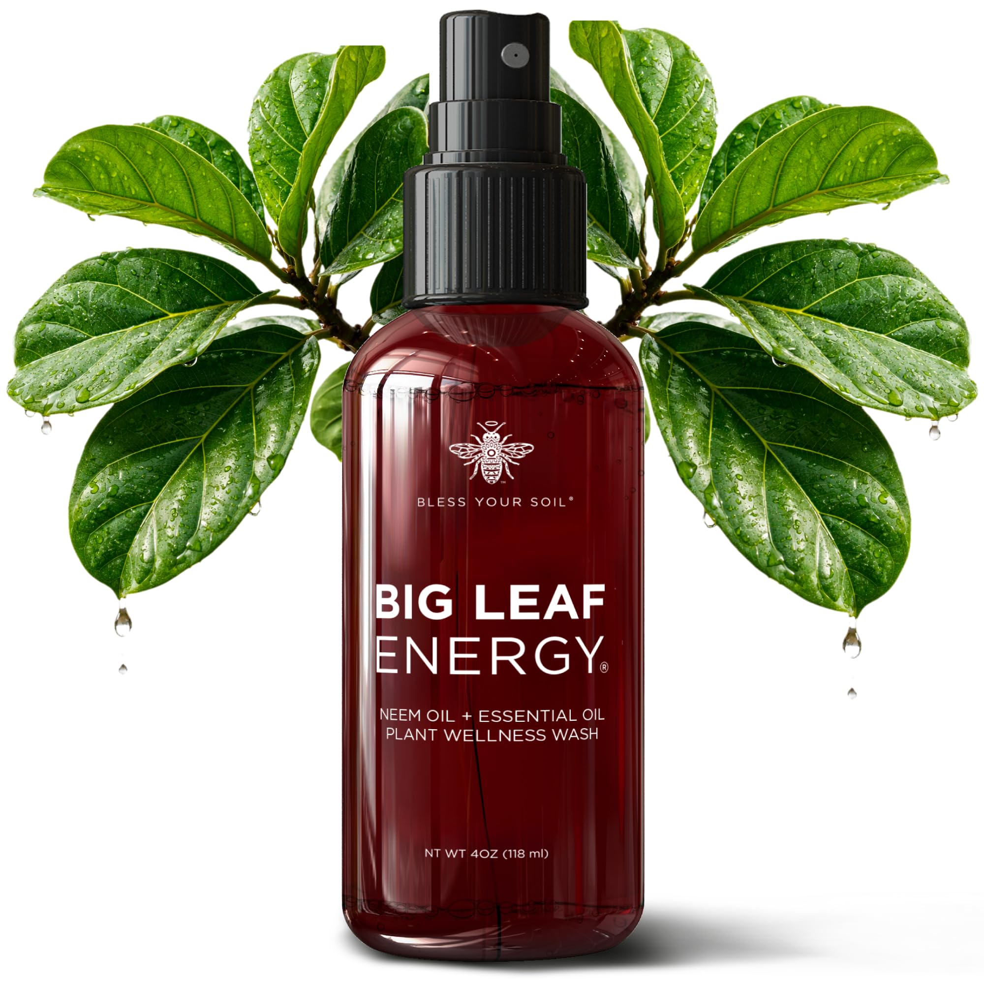 BLESS YOUR SOIL envase frontal mostrando spray listo para usar y beneficios