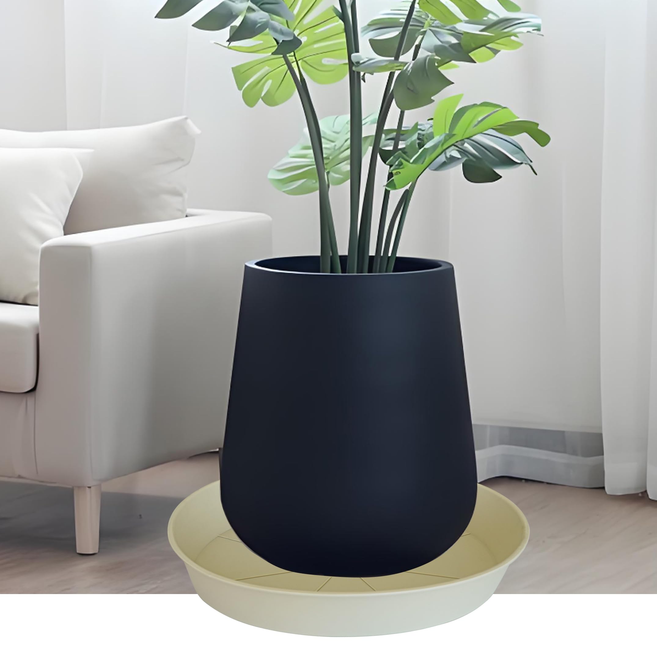 Bleuhome bandeja con maceta en uso evitando goteo