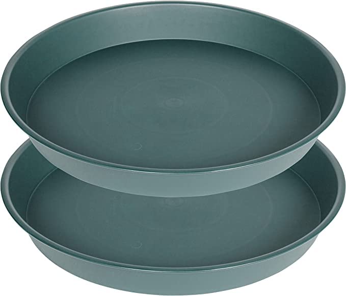 Bleuhome vista frontal de la bandeja 21" con borde alto y acabado verde protegiendo superficies