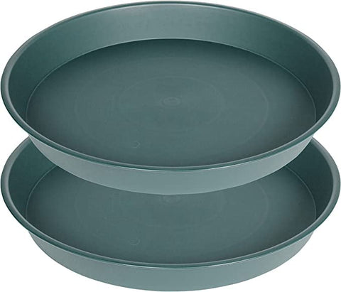 Bleuhome vista frontal de la bandeja 21" con borde alto y acabado verde protegiendo superficies