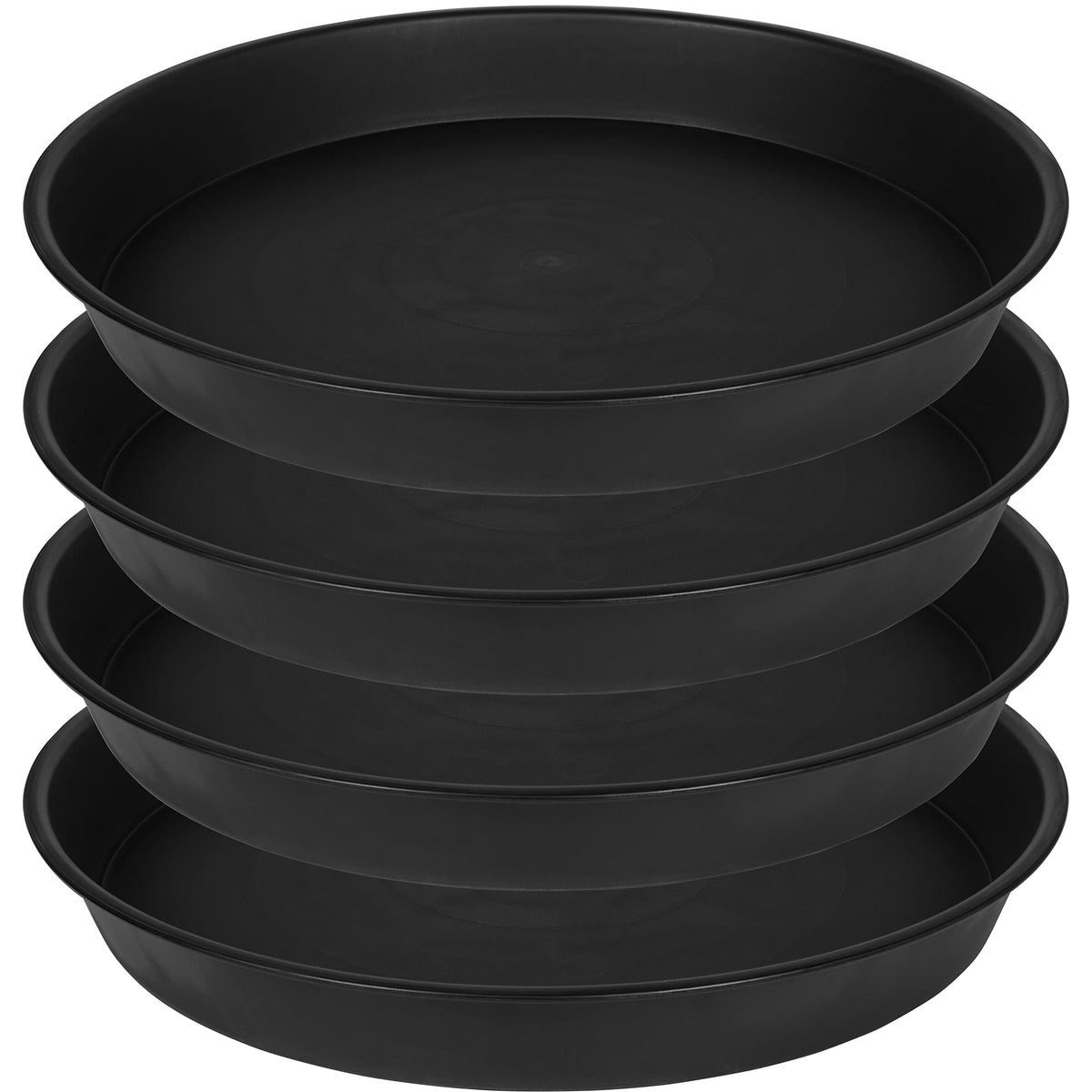Bleuhome plato para macetas frontal, protege superficies con diseño negro