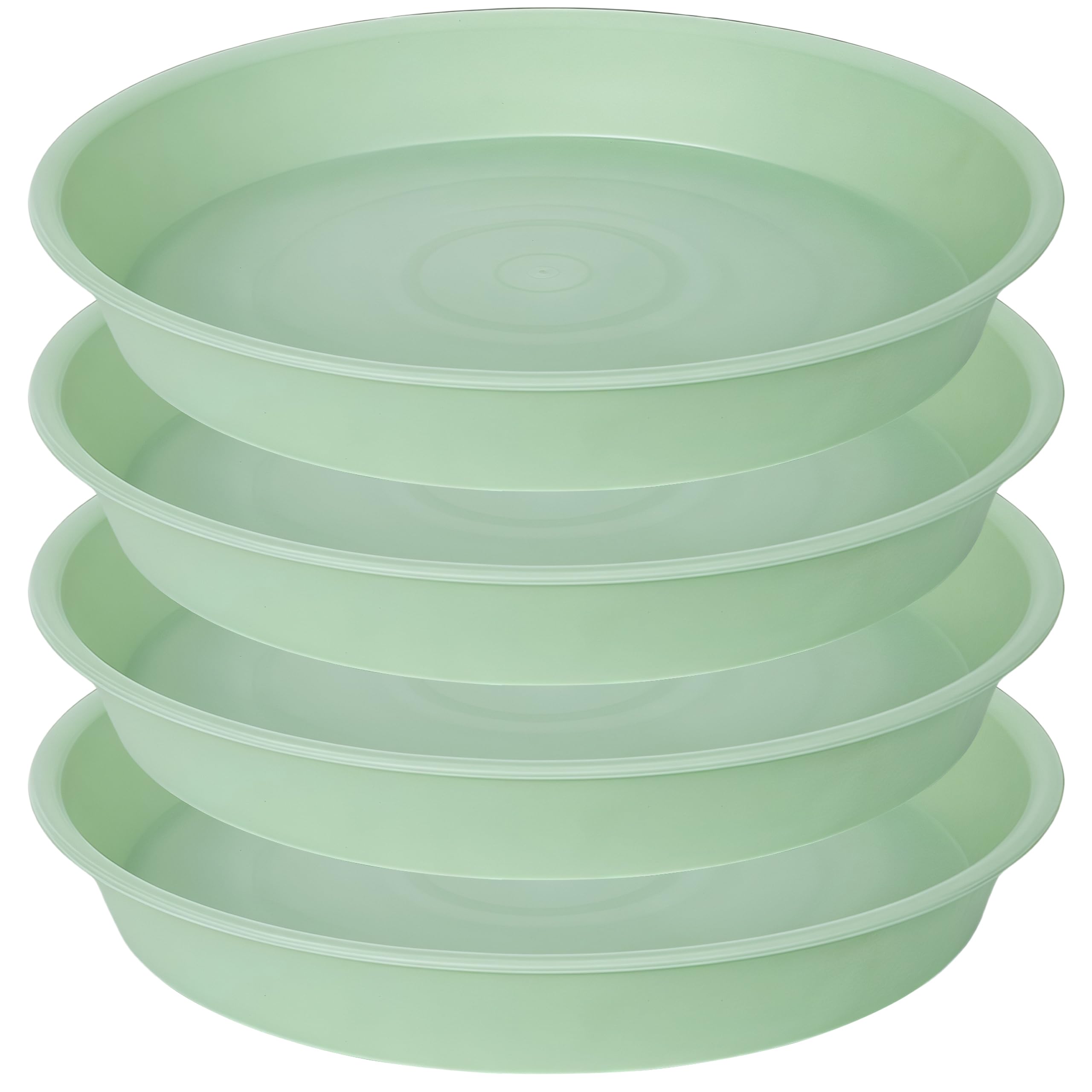 Bleuhome plato para macetas frontal verde claro, protege superficies y retiene agua