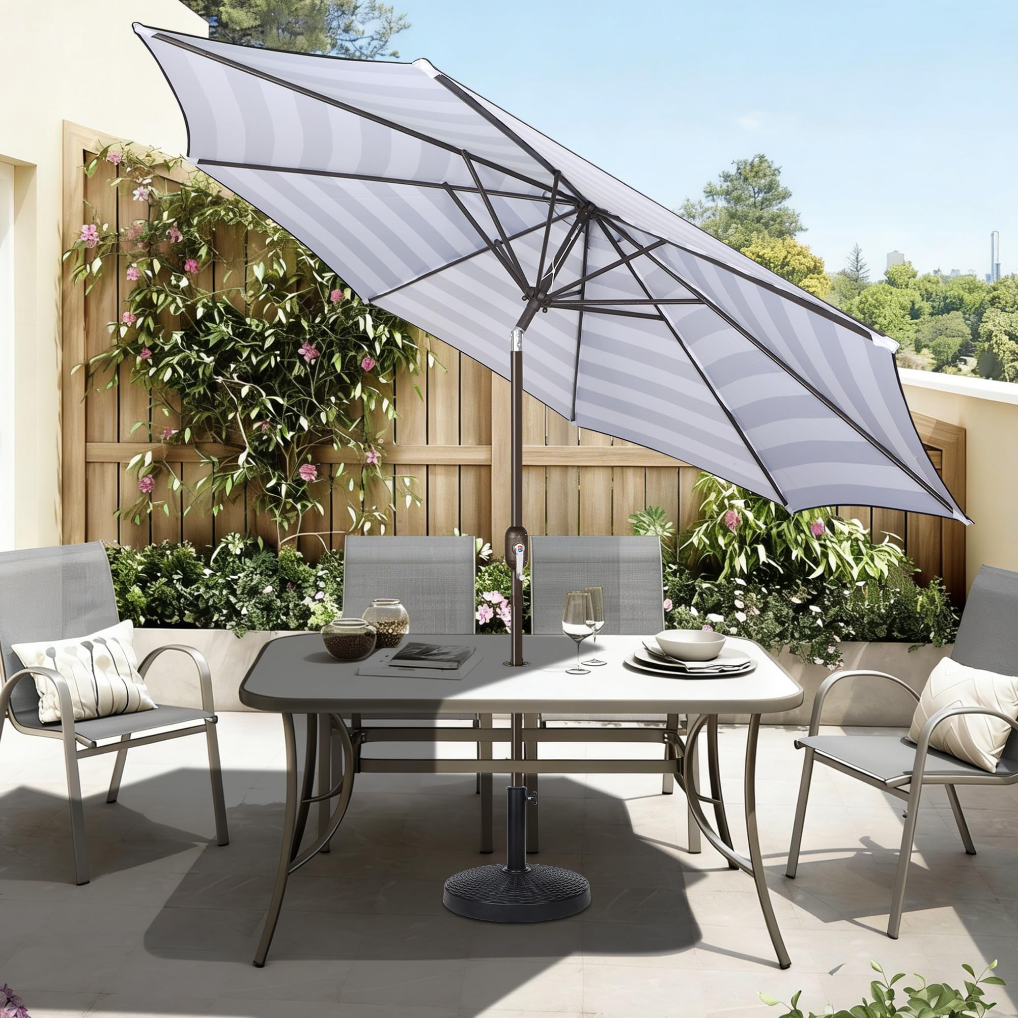 Blissun ambiente en terraza junto a piscina creando sombra y estilo