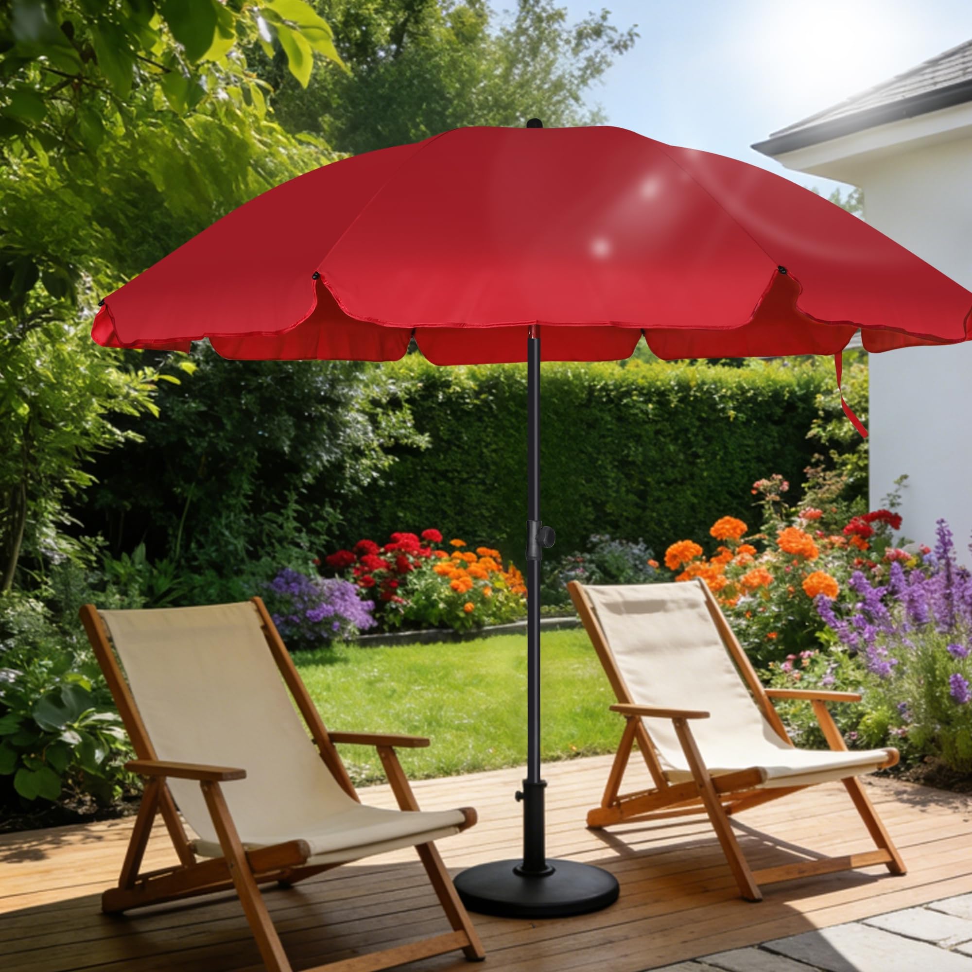 Blissun junto a una silla para comparar tamaño y cobertura práctica