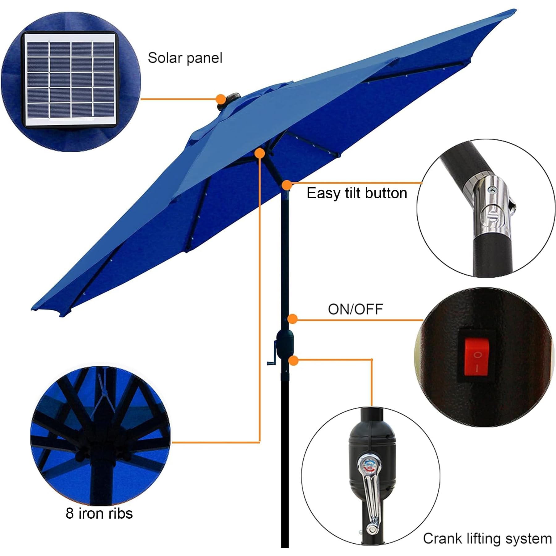 Blissun primer plano de luces LED en varilla para ambiente nocturno