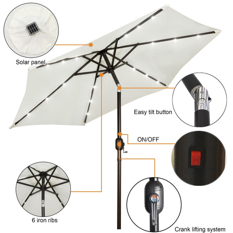 Blissun primer plano de varillas con LED, ilumina noche sin cables