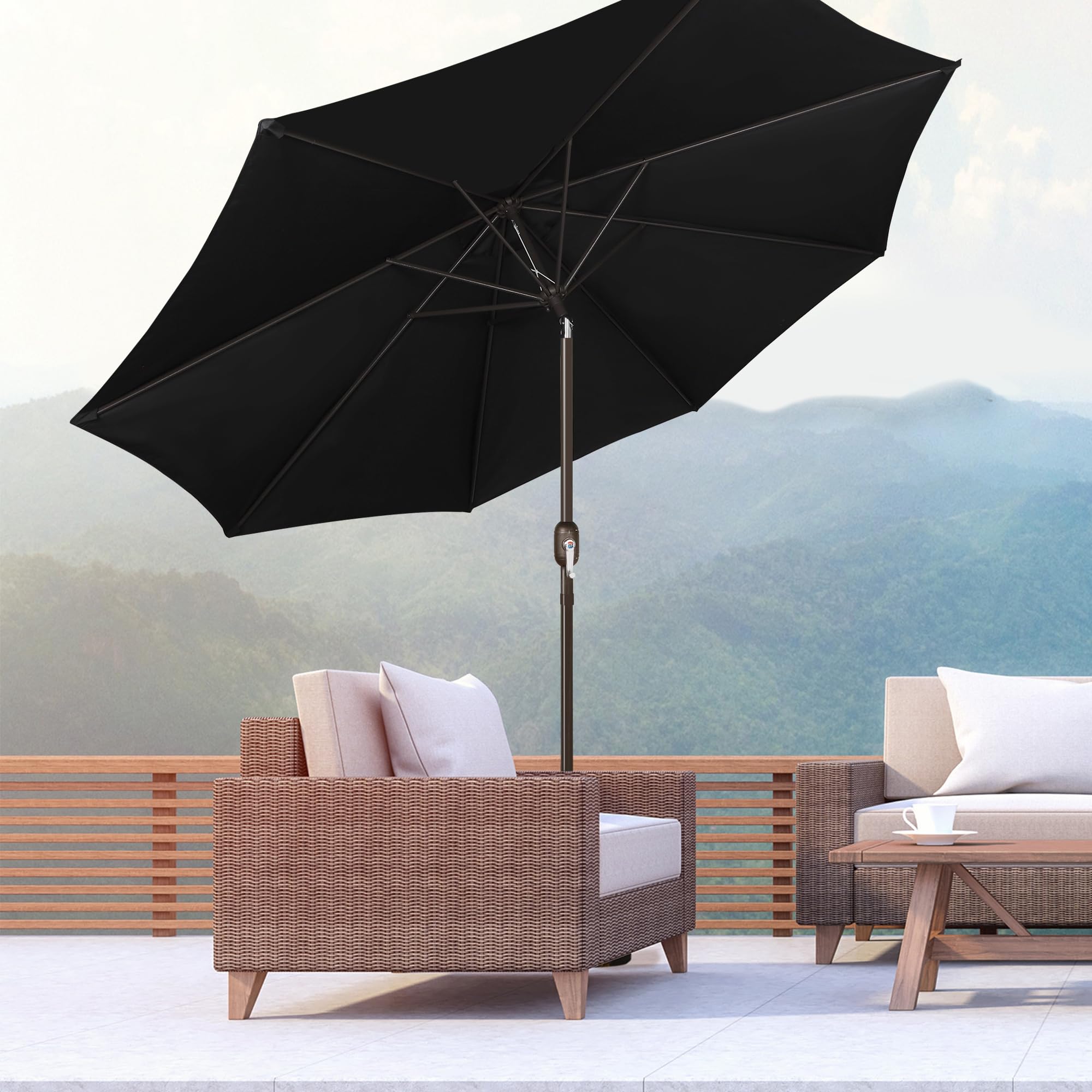 Blissun etiqueta de materiales indicando armazón resistente y anti óxido