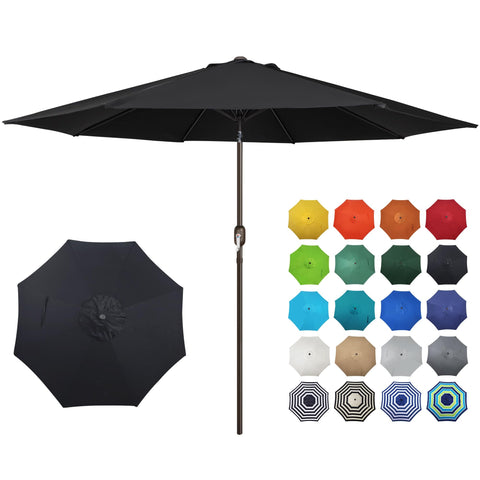 Blissun frente del paquete mostrando el parasol listo para ensamblar y ahorro de espacio