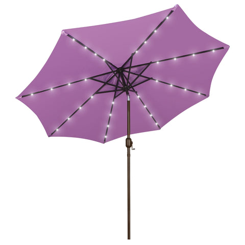 Blissun sombrilla frontal lilac mostrando sombra amplia y estética