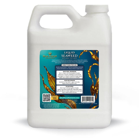 Blue Planet Nutrients etiqueta en primer plano con instrucciones claras