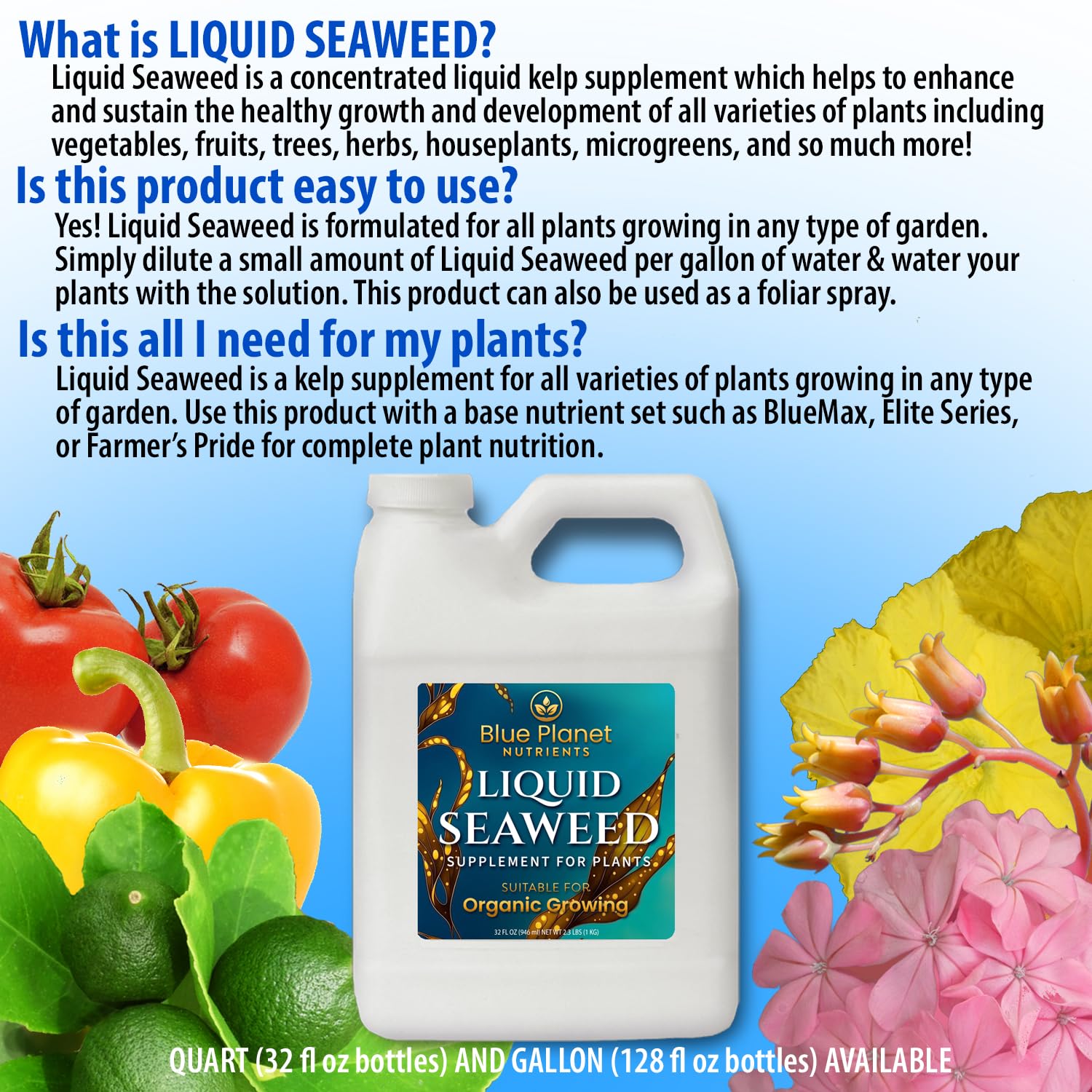Blue Planet Nutrients aplicación foliar en planta para mayor vitalidad