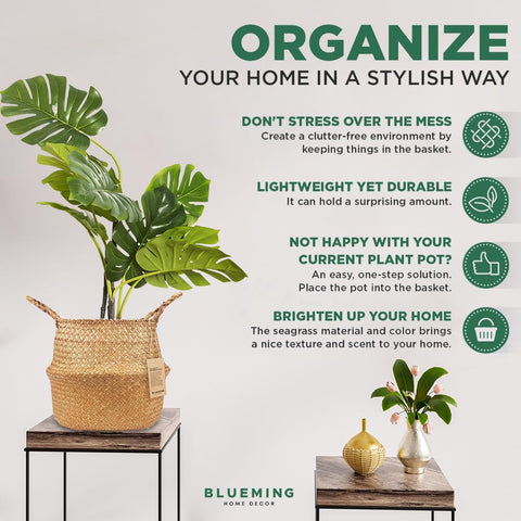 Blueming Home Decor cesta plegada para guardado optimizando espacio
