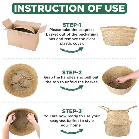 Blueming Home Decor cesta usada como organizador mostrando versatilidad