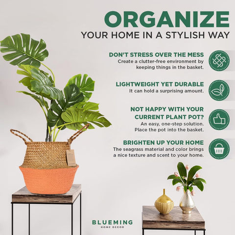 Blueming cesta plegada lista para guardado y ahorro de espacio