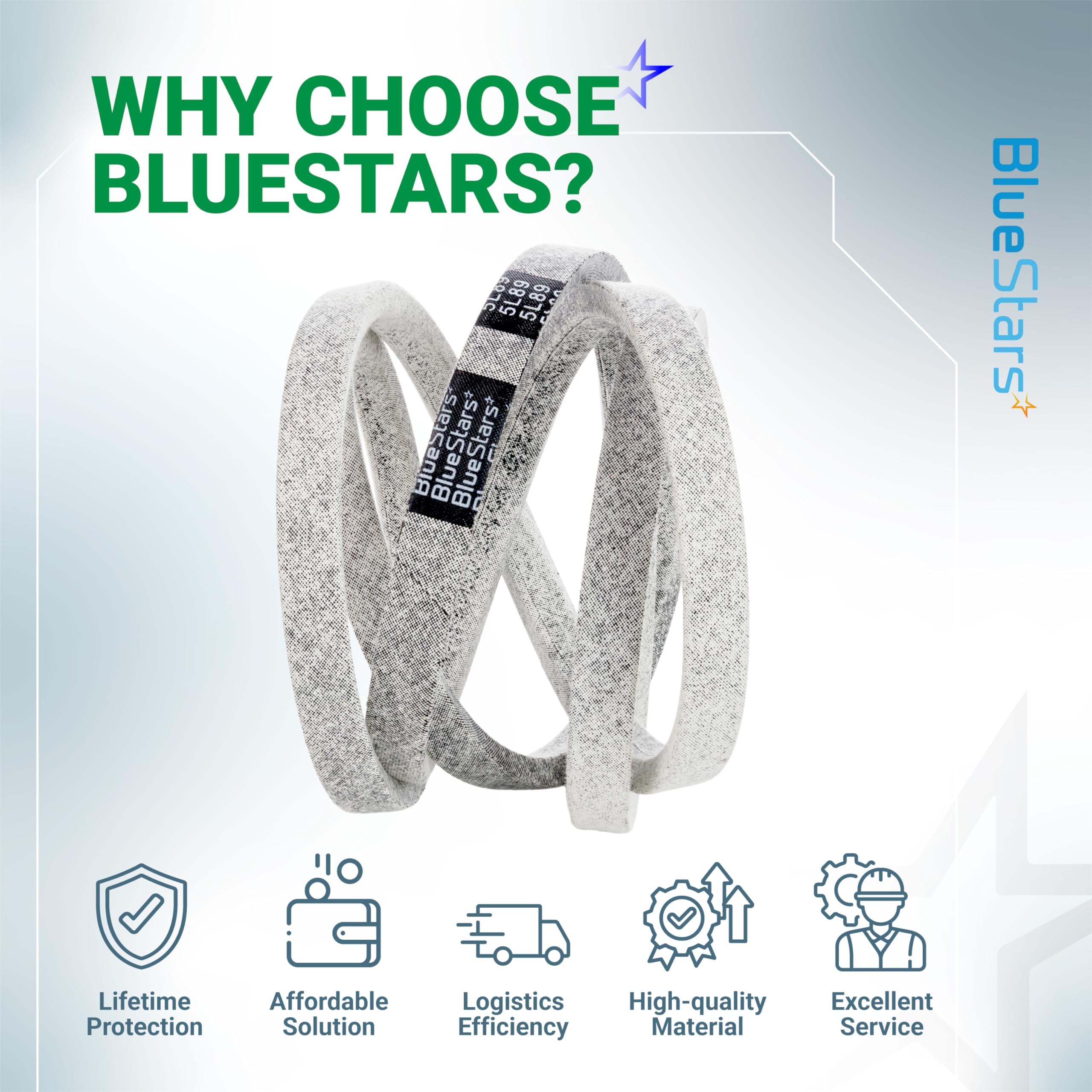 BlueStars etiqueta del producto con números de pieza compatibles