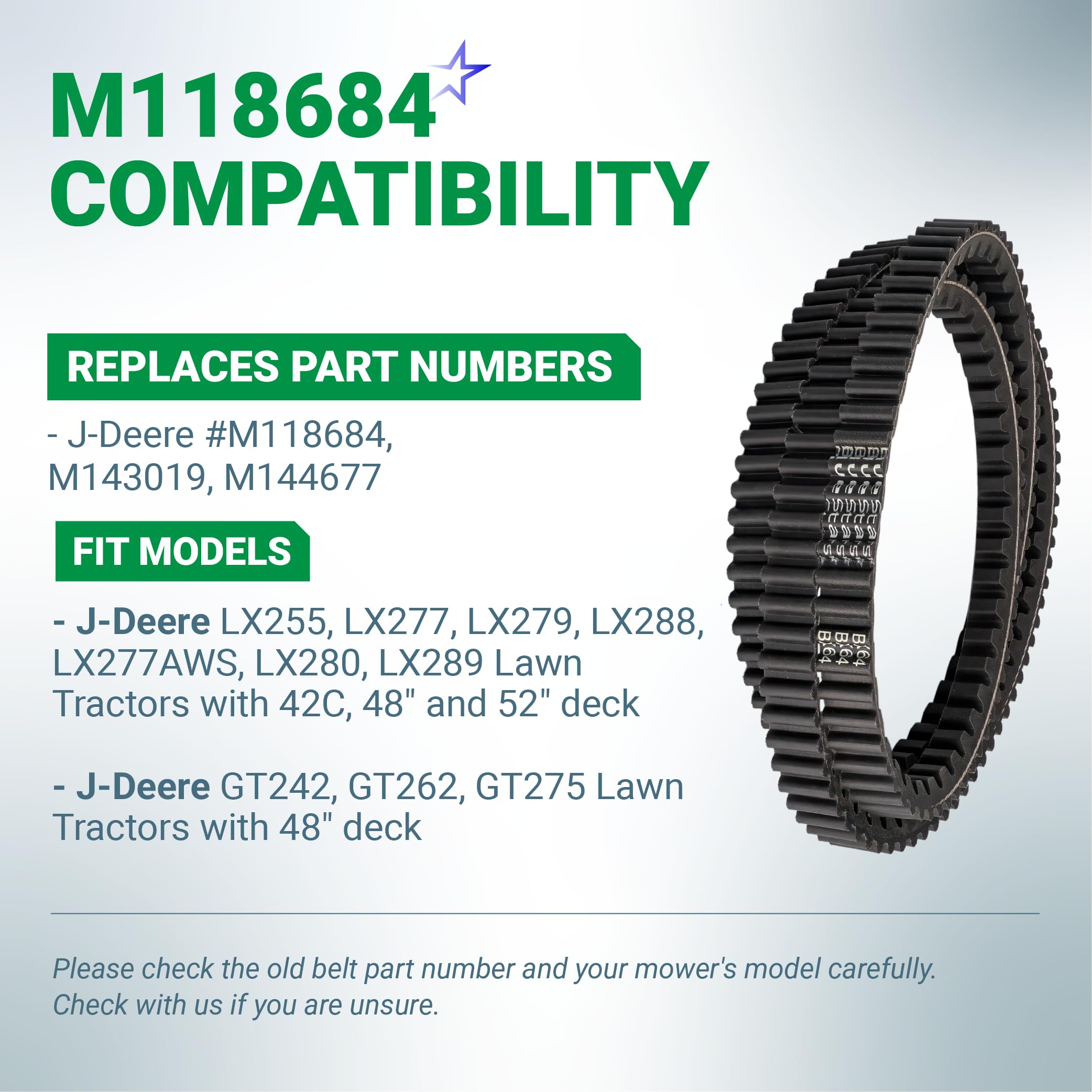 BlueStars sección transversal con dimensiones 64" y 5/8" para ver compatibilidad