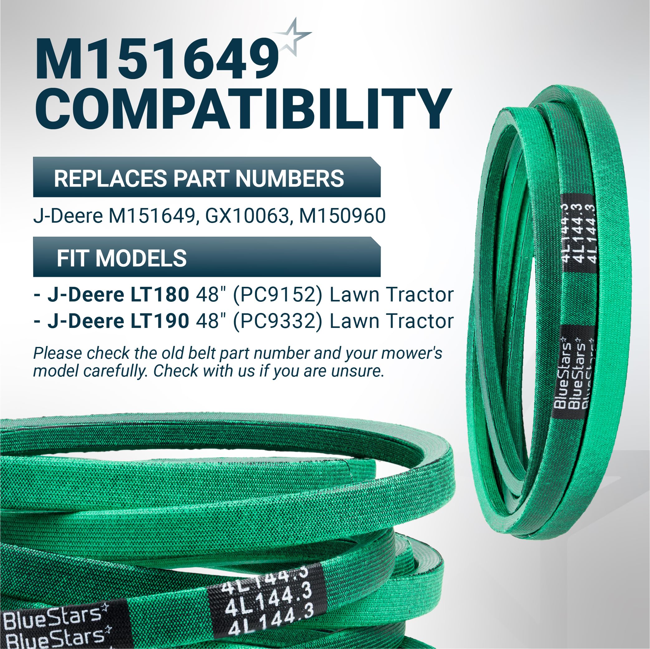 BlueStars etiqueta con número de pieza M151649 y compatibilidades claras