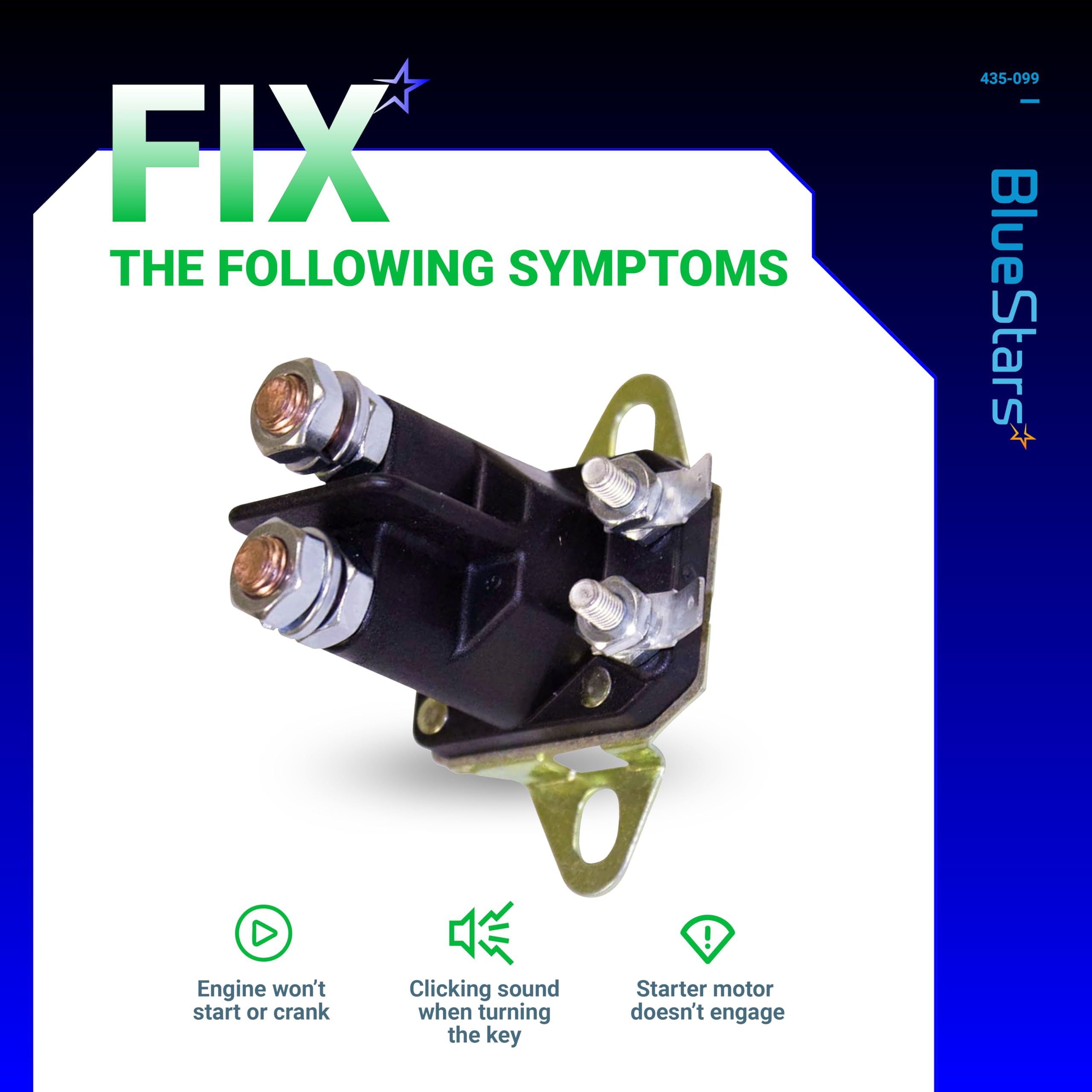 BlueStars solenoide etiqueta con referencias compatibles y confirmación exacta