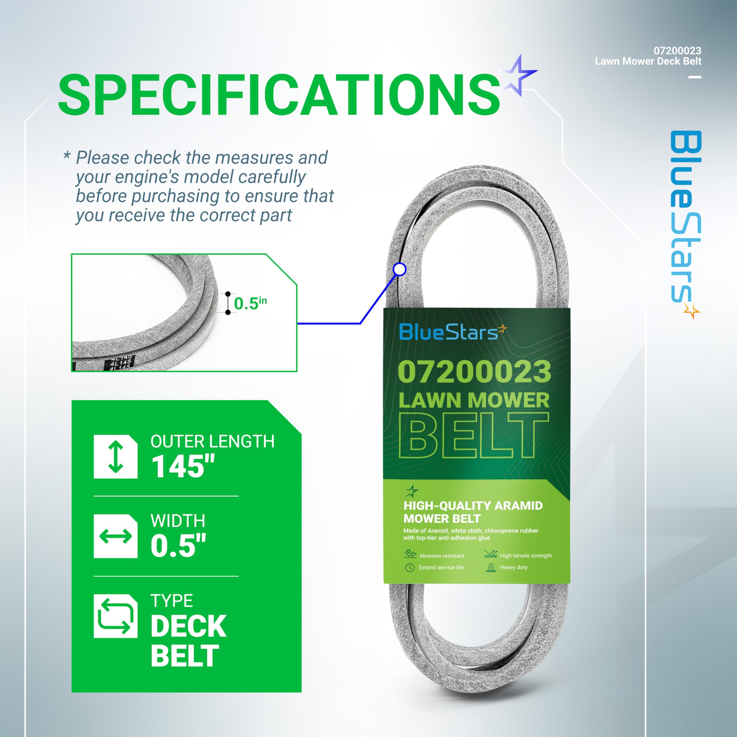 BlueStars textura del recubrimiento doble, protege contra desgaste y aceite
