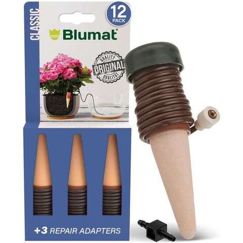 Blumat packaging frontal mostrando el kit y beneficios prácticos