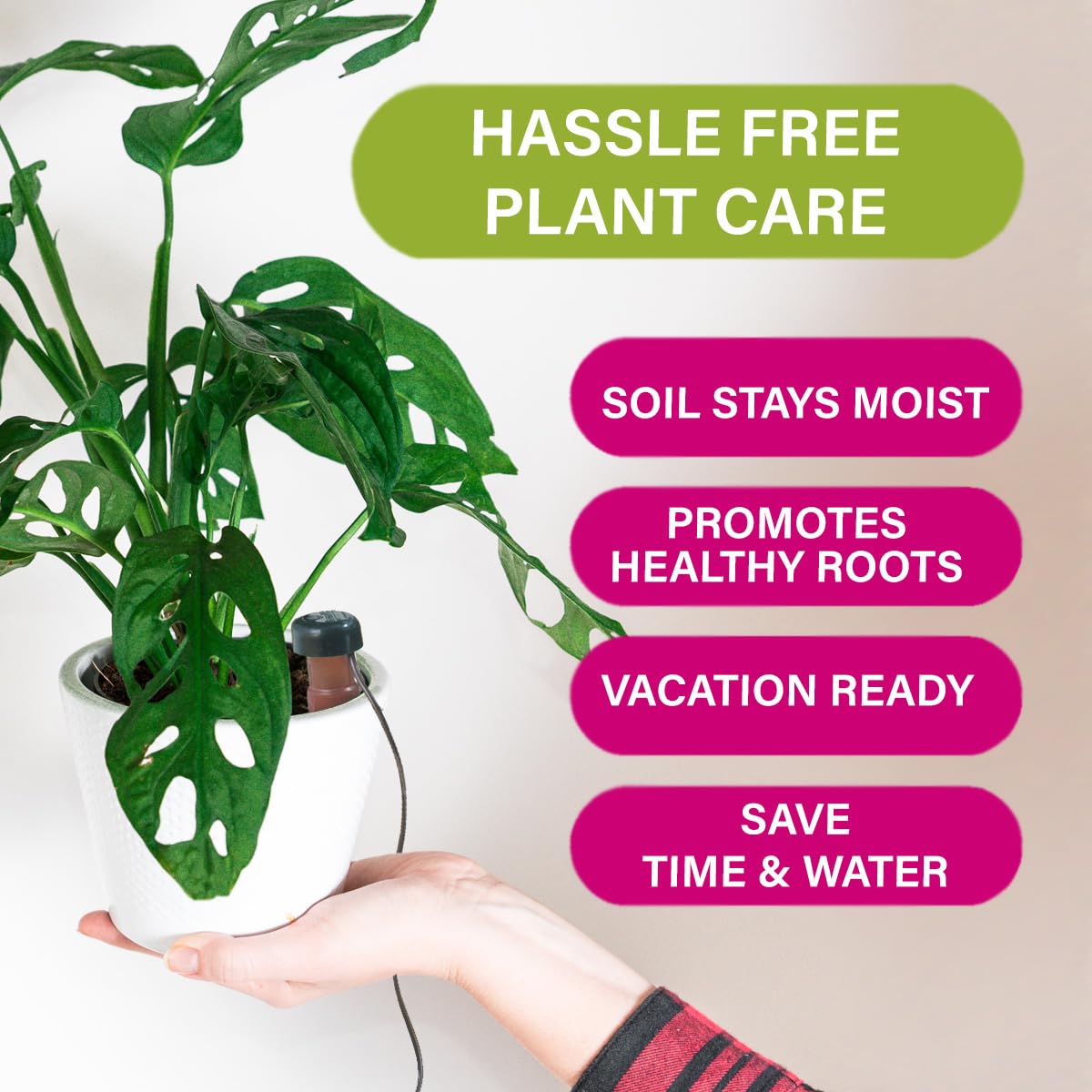 Blumat líneas y disposición personalizable para mantener varias plantas hidratadas