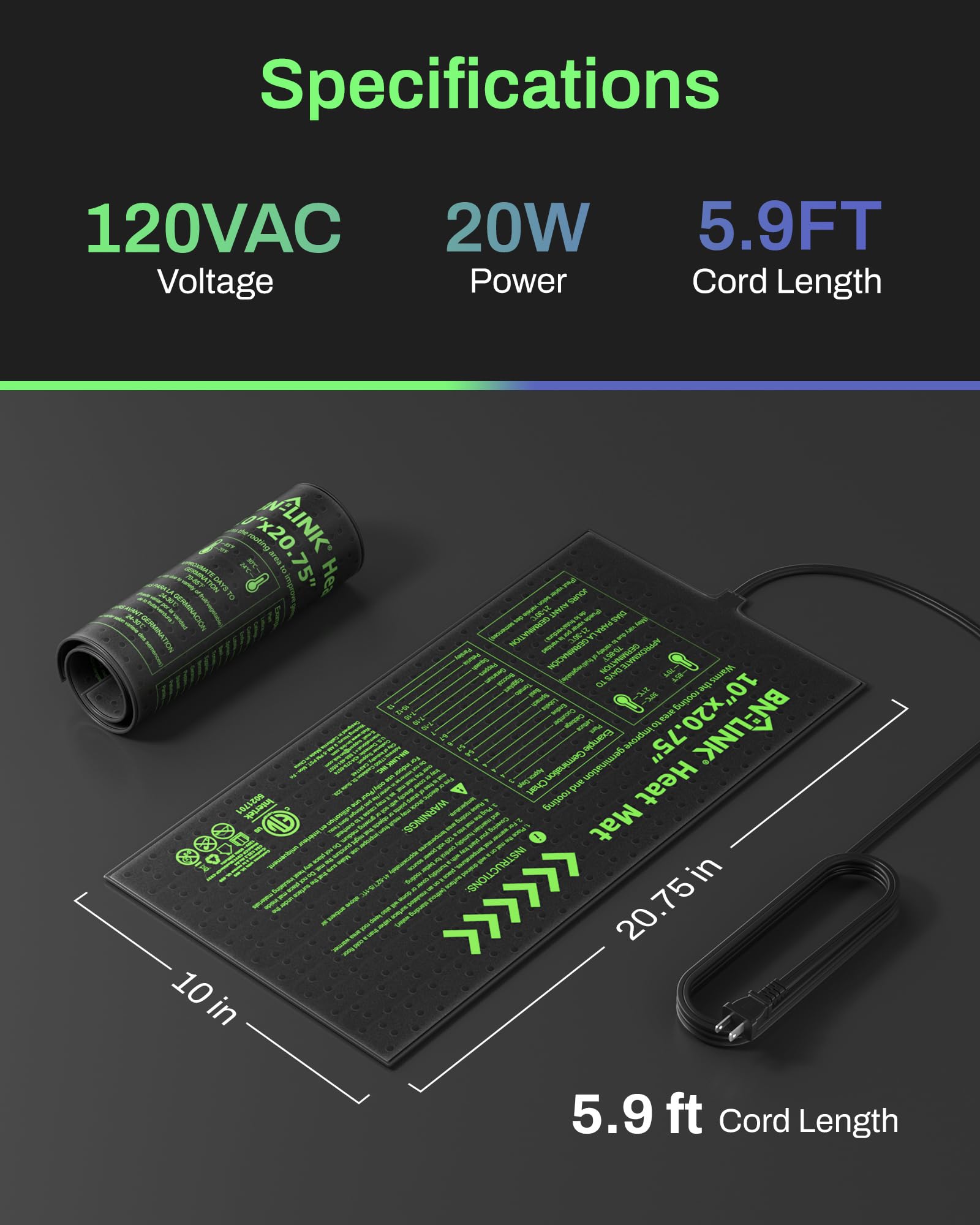 BN-LINK cordón de 1.8 m y conector seguro para instalación rápida y confiable