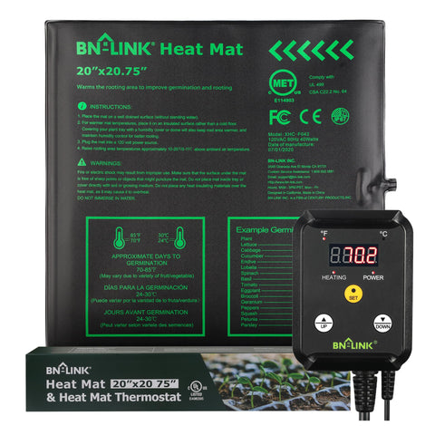 BN-LINK vista frontal del empaque mostrando la alfombra térmica y controlador