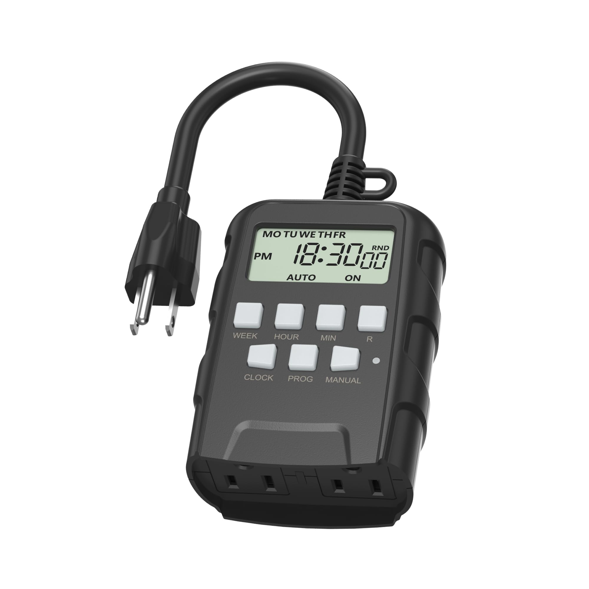 BN-LINK vista frontal con dos enchufes y control doble, control fiable