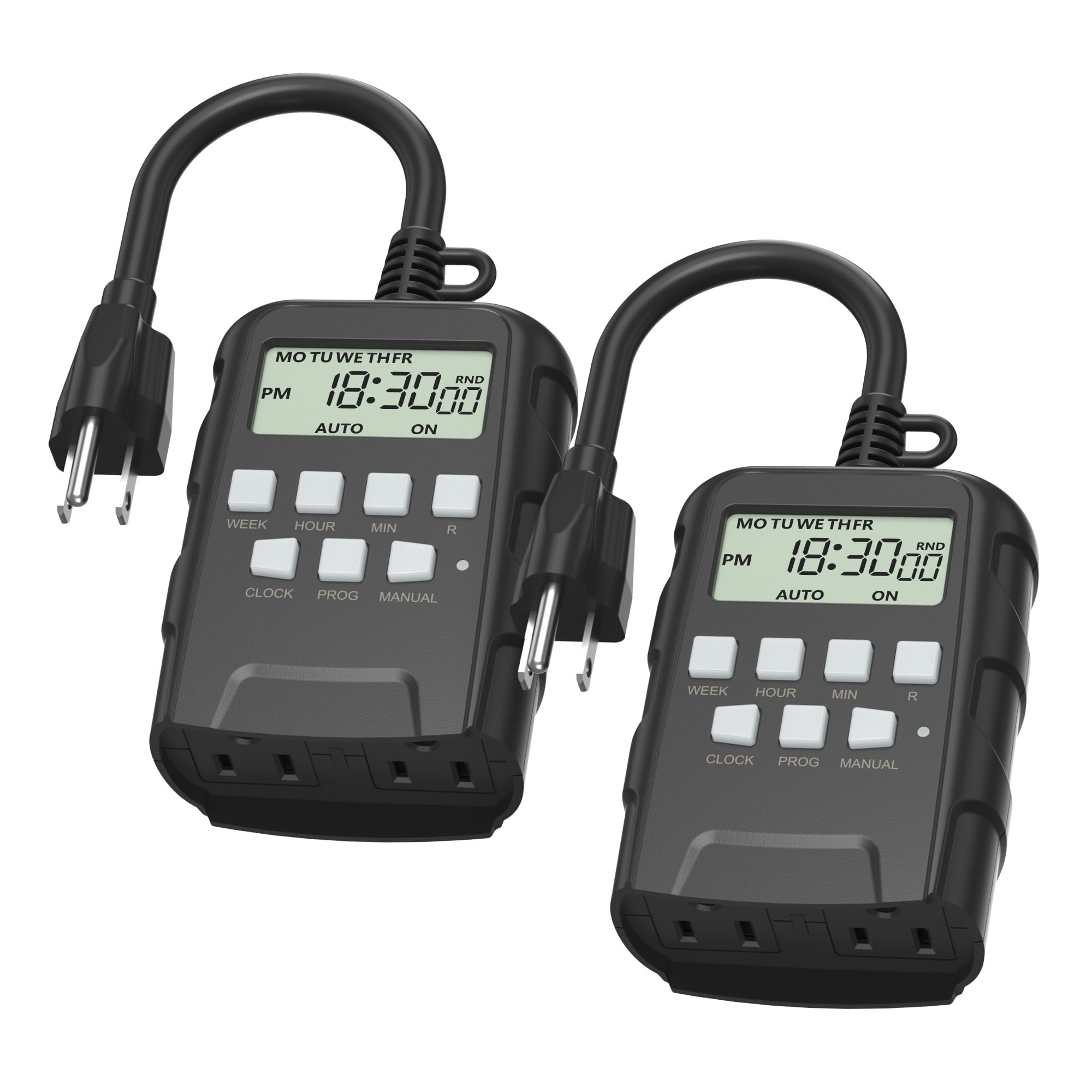 BN-LINK vista frontal del pack doble con diseño resistente y enchufes dobles