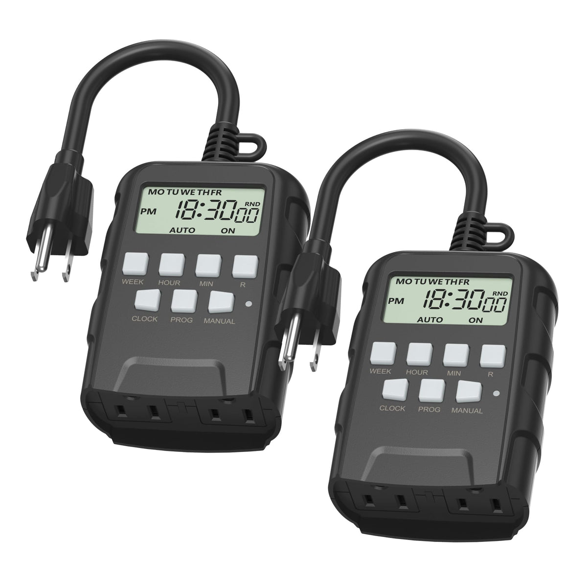 BN-LINK vista frontal del pack doble con diseño resistente y enchufes dobles