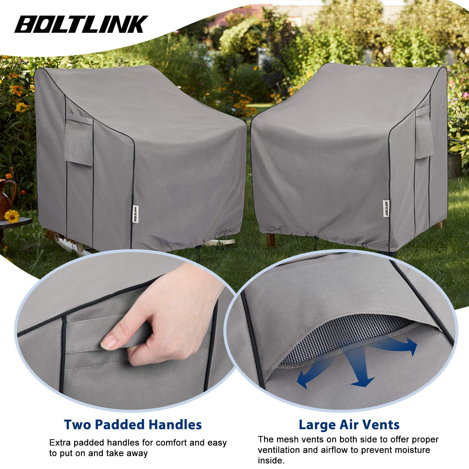 BOLTLINK detalle del cierre de clic para asegurar la funda contra viento