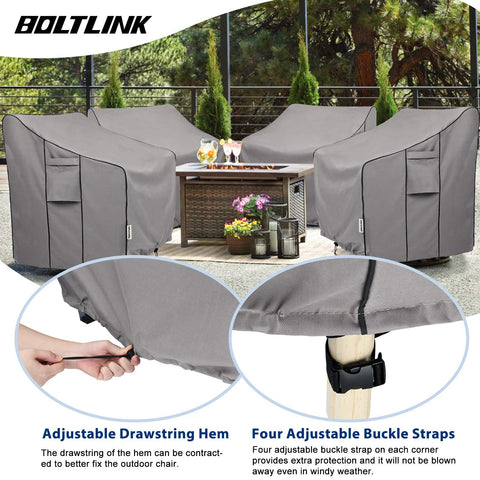 BOLTLINK elástico ajustable en la base que fija la funda a las patas