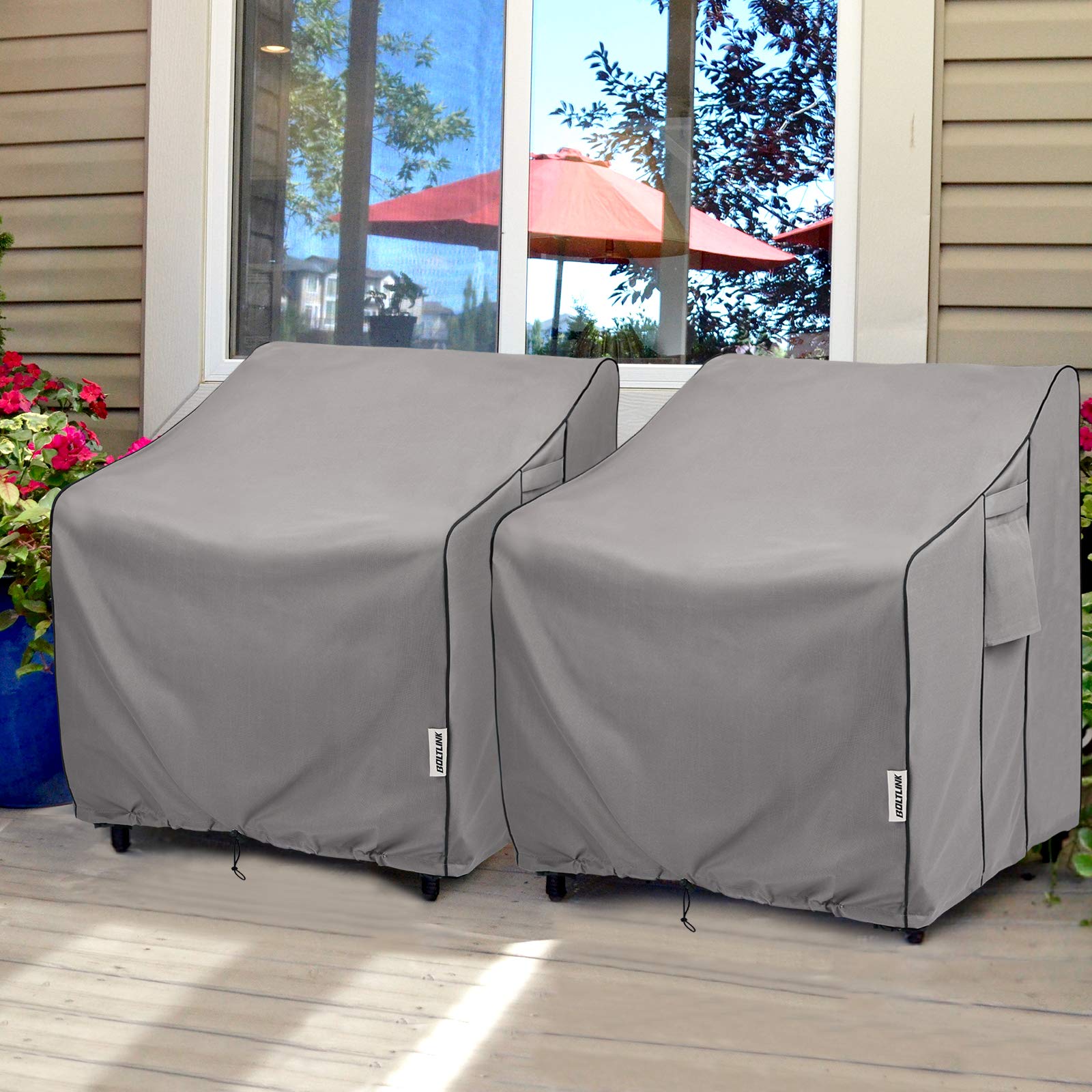 BOLTLINK funda puesta en silla Adirondack protegiendo la superficie