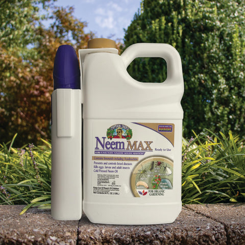 Bonide Captain Jack's neem max etiqueta con instrucciones uso seguro y recomendaciones